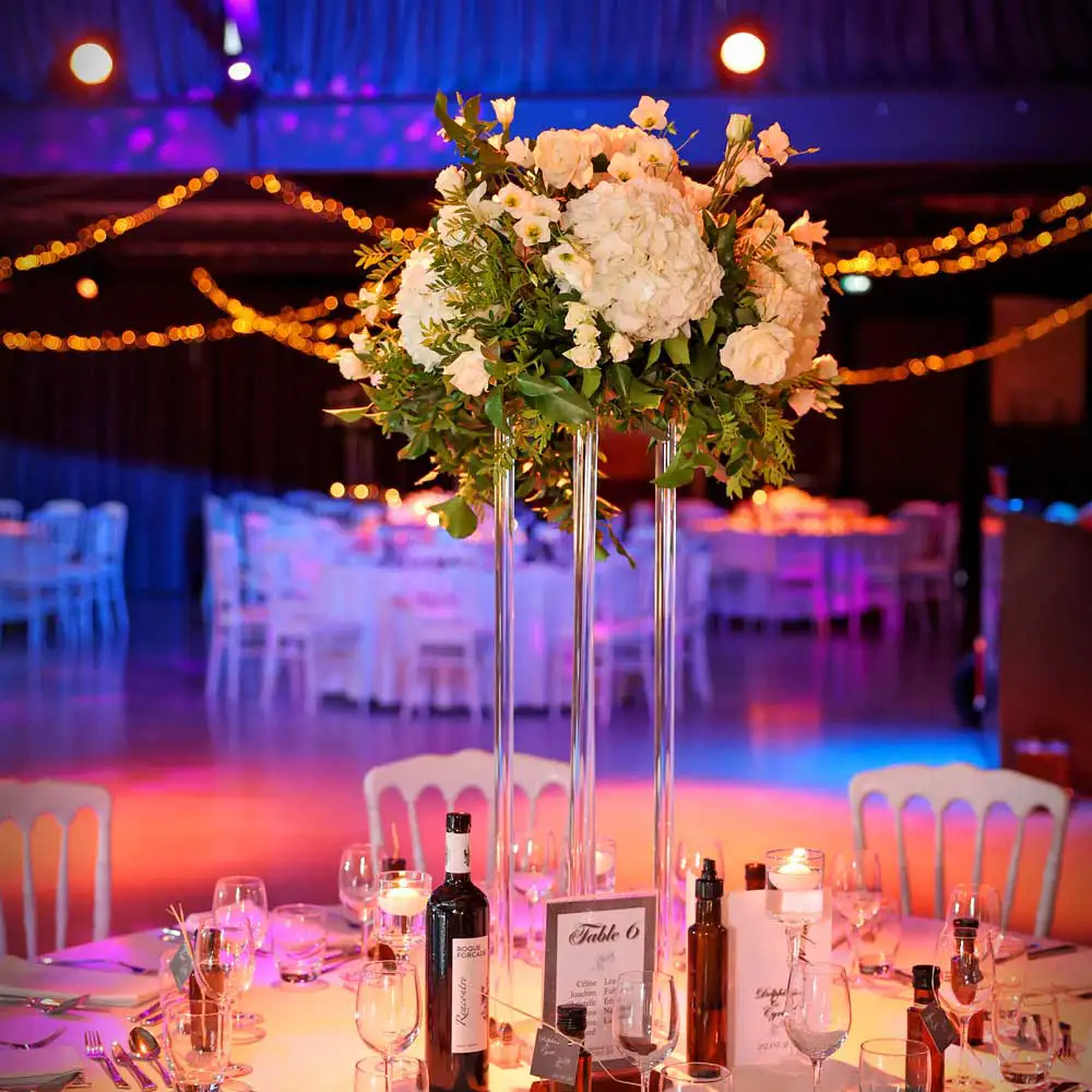 Centre de table mariage haut Hortensia