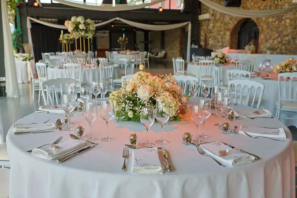 Centre de table mariage blanc