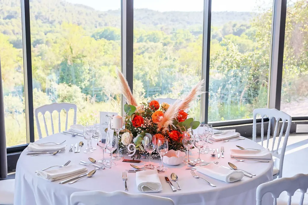 Centre de table mariage terracotta