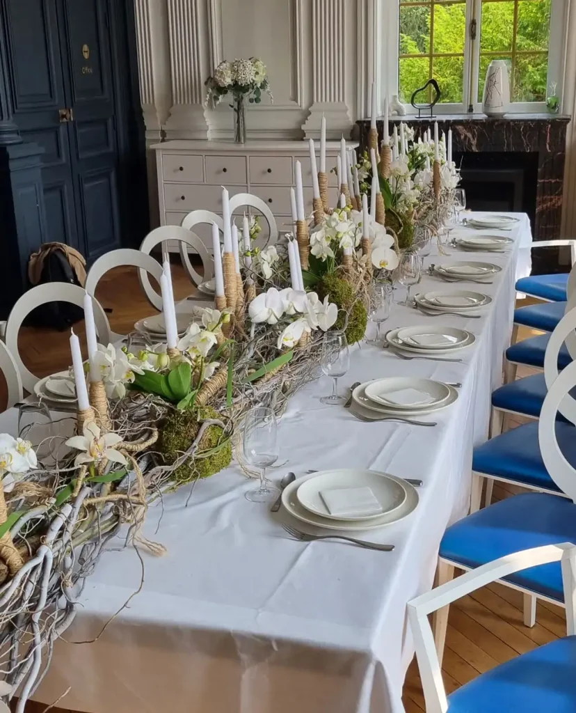 Chemin de table fleuri, nature et orchidée