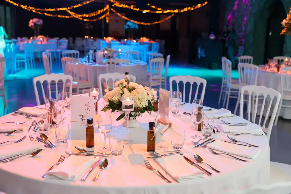 Décoration de table pour mariage avec compotier